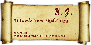 Milovánov Gyöngy névjegykártya